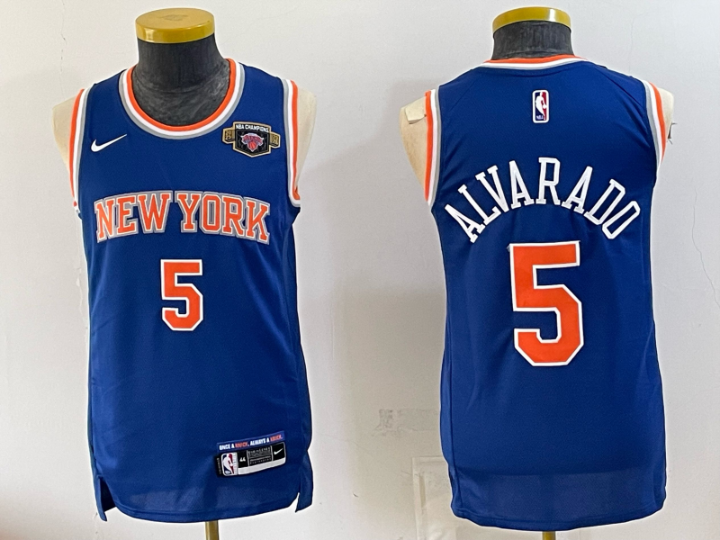 Men New York Knicks #5 Alvarado blue 2026 Nike NBA jersey 07230027->new york knicks->NBA Jersey
